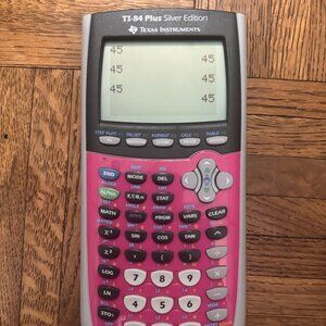 TI-84 Plus Graphing Calculator -Pink Faceplate + Free AAA + Slide Case
